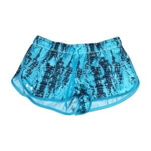 Under Armour Blue And Black Fly-By Printed Shorts Size L